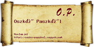 Oszkó Paszkál névjegykártya